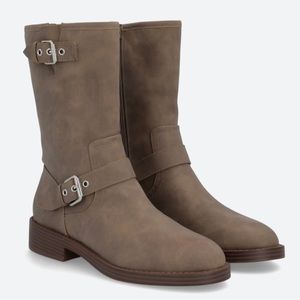 Faux Suede Taupe Boot, Size 8